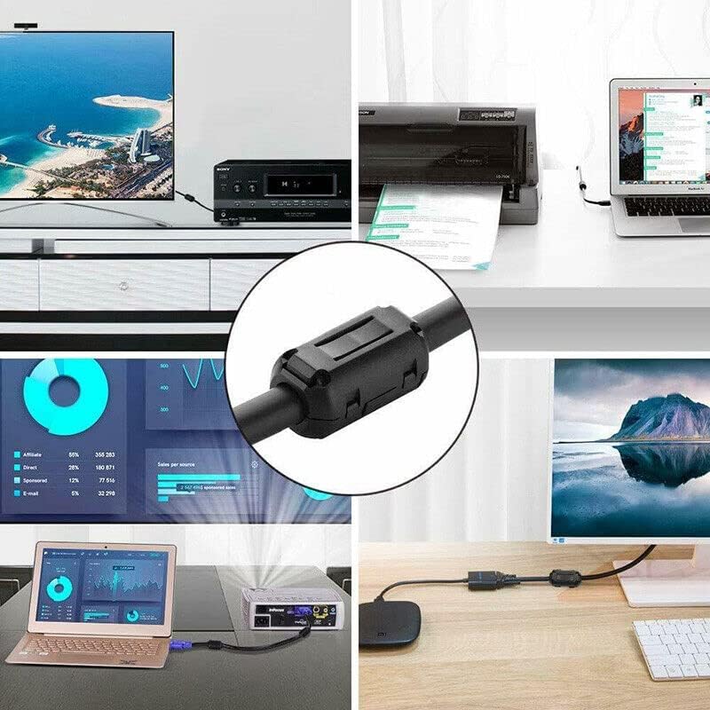 UU TOJOIN TOJOIN 10PCS Ferrite Bead Clip on Ferrite Core RFI EMI Noise Suppressor Ferrite Rings Cable Clip for Phone, TV, Speaker, USB Radio, Audio Equipment 3mm Inner Diameter Black - Image 5